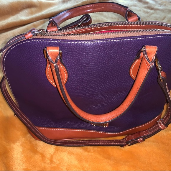 Dooney & Bourke Leather Purse (Definitive Satchel)-PURPLE - Picture 5 of 6